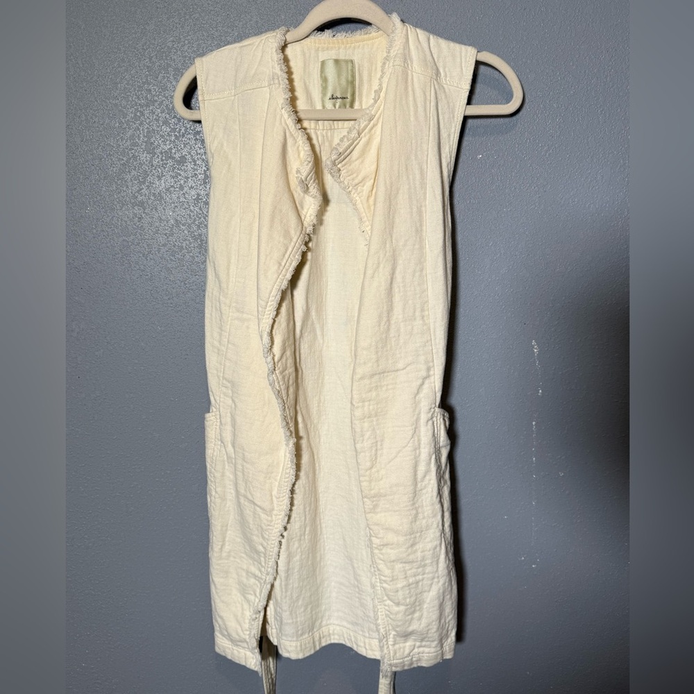 Anthropologie Elevenses Luna Linen Belted Vest - XS‎